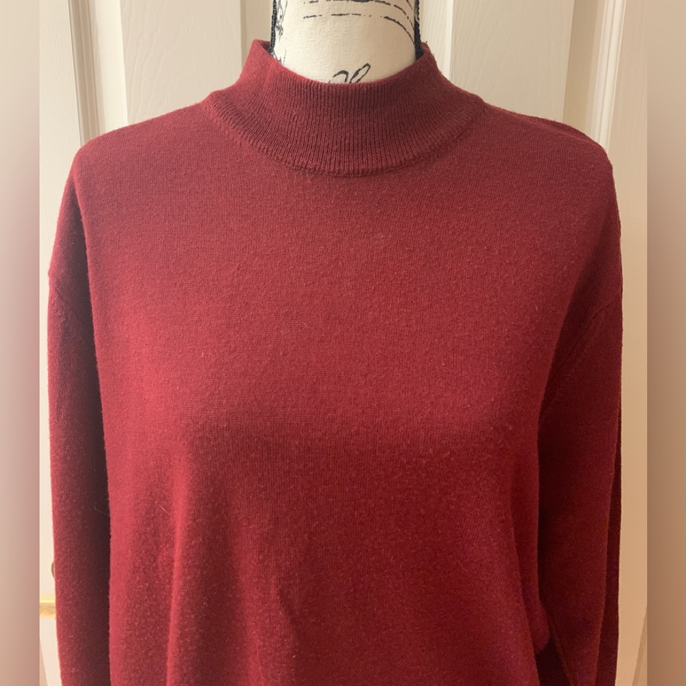 Murano Italia Maroon Turtleneck Wool Blend Sweater